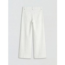 LC Waikiki Ekru Wideleg Fit Kadın Jean Pantolon