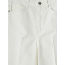 LC Waikiki Ekru Wideleg Kadın Jean Pantolon