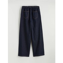 LC Waikiki Indigo Beli Lastikli Wideleg Kadın Jean Pantolon