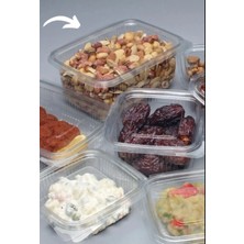 Maison Vyona 200 Adet Kullan At Tek Kullanımlık Plastik Kapaklı Kase 1000 gr Sızdırmaz Plastik Kap 1 kg