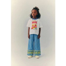 Magu Kız Çocuk Pamuklu Baskılı T-Shirt Limon Nakışlı Pantolon Takım