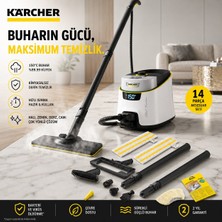 Karcher Kimyasalsız Yüzde 99 Hijyen Sağlayan Buharlı Temizlik Makinesi 4.0 Bar Çıkarılabilir Tanklı Buharlı Paspas Yer Silme ve Derz Temizleme Sc 5 Deluxe Signature Line