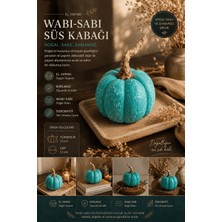 Art By Aslı El Yapımı Wabi-Sabi Turkuaz Süs Kabağı | Kırılmaz Dekoratif Obje 15X11 cm