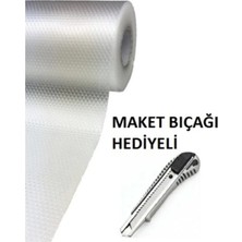 Maison Vyona 45CM x 5 Metre Şeffaf Kaydırmaz Raf Dolap ve Çekmece Örtüsü ve Maket Bıçağı Hediye