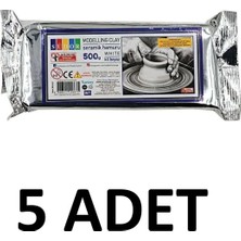 Maison Vyona Beyaz Kil Hamuru 500 gr x 5 Adet (2,5 Kg) Hava ile Kuruyan Seramik & Heykel Kili | Doğal Modelleme Hamuru