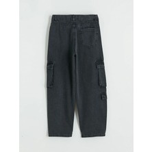 LC Waikiki Antrasit Regular Fit Erkek Çocuk Kargo Jean Pantolon