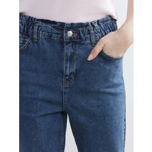 LC Waikiki Indigo Beli Lastikli Slim Fit Kadın Jean Pantolon