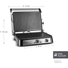 Karaca Zaman Ayarlı 2000 W Inox Izgara ve Tost Makinesi, 6 Dilim Kapasite, Yanmaz Yapışmaz Plakalar, Hızlı Isınan Kompakt Tasarım ve Pratik Mutfak Kullanımı, Enerji Verimli Hazırlık Deneyimi