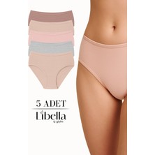 Libella İç Giyim Kadın Yüksek Bel Pamuk Bato Külot 5'li Paket – Likralı Esnek, Toparlayıcı, Soft Renkli Iç Çamaşırı