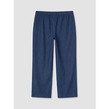 LC Waikiki Mavi Beli Lastikli Wideleg Kadın Jean Pantolon