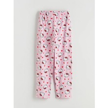 LC Waikiki Pembe Bisiklet Yaka Hello Kitty Baskılı Kız Çocuk Pijama Takımı