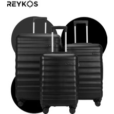 Reykos Rey-Way Siyah Unisex 3’lü Valiz Seti (Büyük-Orta-Kabin)