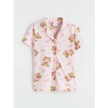 LC Waikiki Pembe Ayıcık Baskılı Kız Çocuk Şortlu Pijama Takımı