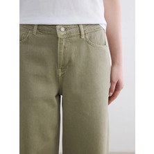 LC Waikiki Yeşil Wideleg Kadın Jean Pantolon