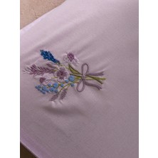 LC Waikiki Lila Çiçek Nakışlı Pamuklu Yastık Kılıfı 50X70 cm