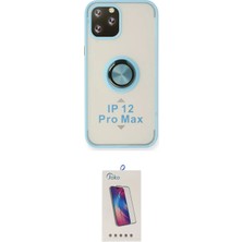 Cepte Najmaddin Apple Uyumlu iPhone 12 Pro Max Kılıf Yörünge Çizgi Ikili Koruma Seti 20-26