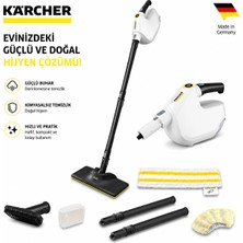 Karcher Kärcher Kimyasalsız Hijyen Buharlı Temizlik Makinesi Elde Taşınabilir Pratik Fayans Derz Mutfak Banyo Zemin Temizleyici Buharlı Paspas Mop Yer Silme Seti