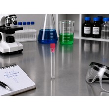 Labolist 12X75 mm Camdeney Tüpü Dibi Yuvarlak Kapaklı 100 Adet Laboratuvar Test Tüpü