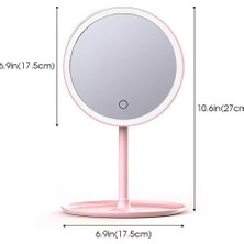 Ozcmax LED Işıklı Dokunmatik Makyaj Aynası 3 Kademelii Işık Ayarlı