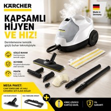 Karcher Çok Amaçlı Buharlı Temizlik Makinesi 2000W Mop Fayans Parke Derz Koltuk Zemin Temizleyici Yoğun Buhar Kimyasalsız Dezenfektan Seti Sc 4 Easyfix