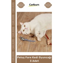 Carlburn #petshop Isırmaya Dayanıklı Kaliteli Kumaş Interaktif Darbe Dirençli Peluş Fare Kedi Oyuncağı 3 Adet