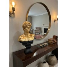Mirsa Global Modern Dekoratif Biblo – Gold Siyah Detay David/ Davut Heykeli, Salon Konsol & Sehpa Üstü Şık Ev Dekorasyonu, Lüks Ofis Aksesuarı