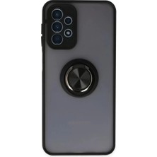 Durukar®  Samsung Galaxy A23 4g Kılıf Montreal Yüzüklü Silikon Kapak - Siyah