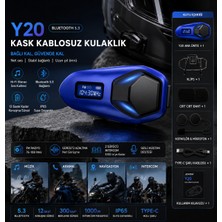 Azurtech Bluetooth 5.3 Motosiklet Kask Intercom Kulaklık – IP65 Su Geçirmez & Fm Radyo Destekli