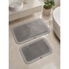 Melena Carpet Premium Peluş Jüt Kenar Detaylı Kaymaz Taban 2’li Banyo Paspası Seti 90X60 & 50X70