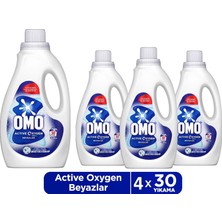 Omo Active Oksijen Etkisi Beyazlar Için Sıvı Deterjan 1500 ml x 4