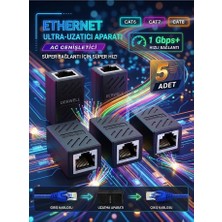 Derwell 5 Adet RJ45 Bağlantı Kablosu - Dişi Dişi (F-F) Gigabit Destekli CAT7/CAT6/CAT5E/CAT5 Kabloları Için Yüksek Hızlı Ağ Genişletme