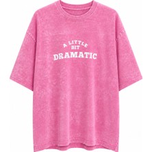 Zelish My Sister Pembe Dramatic Baskılı Soluk Efektli Oversize Tshirt