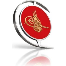 Fikrihane Metal Ay Yıldızlı Masaüstü Türk Bayrağı | Osmanlı Tuğra Logolu Ofis & Makam Dekoru Patentli