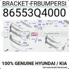 TŞT Hyundai  I20   2020-2025  Ön Tampon Bağlantı Braketi Sağ (Ön Çamurluga Takılan) Oem No (86552Q0000)