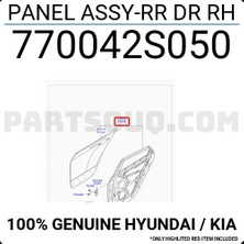 Maher Hyundai IX35 2010-2015 Arka Sağ Kapı (Bant Delikli) Oem No (770042S020)