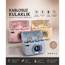 Azurtech Lüks Taş Detaylı Bluetooth 5.0 Kablosuz Kulaklık – Dokunmatik Kontrol & Dijital Göstergeli Şarj Kutusu