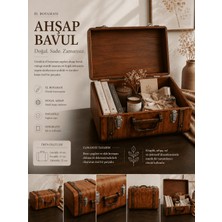 Art By Aslı El Boyaması Ahşap Bavul | Dekoratif Vintage Sandık 49X31X22 cm