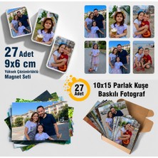 Craft Neova Kişiye Özel 27 Adet Buzdolabı Magneti ve 27 Adet 10X15 Fotoğraf Baskısı - Toplam 54 Parça Dev Anı Paketi - Su Geçirmez Pvc Magnet & Parlak Fotoğraf Baskı