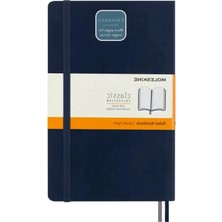 Çizgili Kalın Defter, Safir Mavi Yumuşak Kapaklı, L Boy