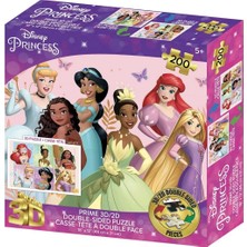 Prime 3D Disney Princess Çift Taraflı Puzzle 200 Parça