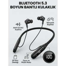 MiraLive Ekranlı ve Sd Kart Destekli Bluetooth 5.3 Boyun Bantlı Kulaklık