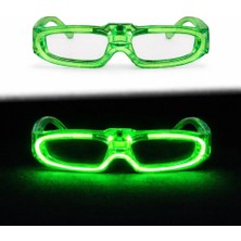 TeknoKapsül Yeşil LED Işıklı Parti Gözlüğü 3 Modlu – Glow Gece Eğlence Gözlüğü