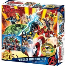 Prime 3D Marvel Avengers Çift Taraflı Puzzle 500 Parça