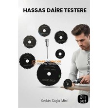 TeknoKapsül 6'lı Karbür Çelik Mini Daire Testere Seti - Hss Döner Mandren Takımı