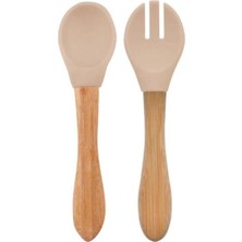 TeknoKapsül Mama Kaşığı Çatal Seti Bubble Beige
