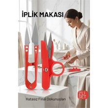 TeknoKapsül 2’li Profesyonel Iplik Tiftik Makası Seti - Çelik Hassas Nakış Snips
