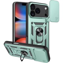 TeknoKapsül Newface Iphone 17 Pars Lens Yüzüklü Silikon - Yeşil