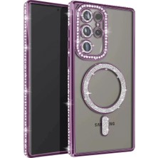 TeknoKapsül Newface Galaxy S25 Kılıf Joke Simli Magneticsafe Kılıf - Derin Mor
