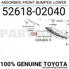 TŞT Toyota Auris Ön Tampon Alt Koruma Plastiği 2012-  (Oem No:  5261802040)