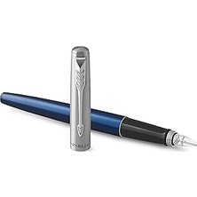 Uravas Store Parker Jotter Mavi Krom Tasarımlı Dolma Kalem, Orta Kalınlıkta Uç, Mavi Mürekkep